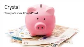  Presentation with piggy bank - Presentation theme with view of pink piggy bank background and a  colored foreground