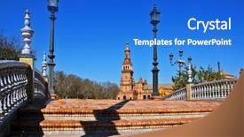  Presentation with spain - Amazing PPT theme having view of plaza de espa backdrop and a cobalt blue colored foreground