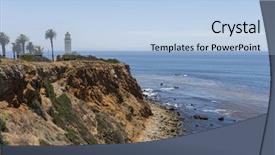  Presentation with point of view - Slide deck enhanced with view of point vincente lighthouse background and a light blue colored foreground