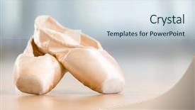  Presentation with ballet - Presentation design enhanced with view of pointes for ballet background and a sky blue colored foreground