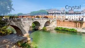  Presentation with rome italy - Theme featuring view-of-ponte-cestius background and a  colored foreground