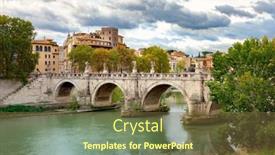  Presentation with rome - PPT theme featuring view-of-ponte-sant-angelo background and a tawny brown colored foreground
