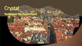  Presentation with communist - Slide deck having view of prague as seen from church of saint nicholas lesser town which was a secret observatory point during the communist regime background and a tawny brown colored foreground