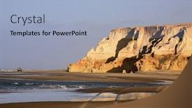  Presentation with border springs of lavander - Audience pleasing presentation consisting of view-of-praia-das-fontes backdrop and a light blue colored foreground