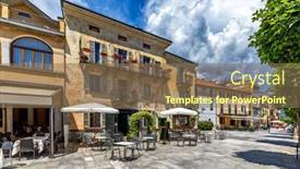  Presentation with italy - Beautiful slides featuring view-of-promenade-along-old backdrop and a violet colored foreground