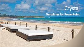  Presentation with dominican republic - Presentation with view of punta cana beach background and a teal colored foreground