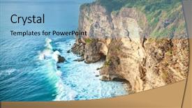  Presentation with bali temple - PPT layouts having view of pura uluwatu temple background and a light blue colored foreground