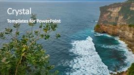  Presentation with pura - Theme featuring view of pura uluwatu temple background and a seafoam green colored foreground