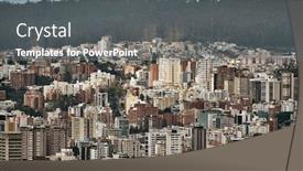  Presentation with ecuador - Beautiful PPT theme featuring view-of-quito-ecuador backdrop and a gray colored foreground