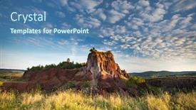  Presentation with brasov - Cool new PPT theme with view-of-racos-volcanic-crater backdrop and a ocean colored foreground