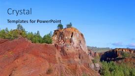  Presentation with brasov - Theme consisting of view-of-racos-volcanic-crater background and a light blue colored foreground