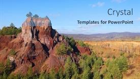  Presentation with brasov - Slides with view-of-racos-volcanic-crater background and a light blue colored foreground