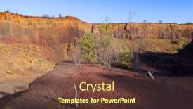  Presentation with brasov - Theme with view-of-racos-volcanic-crater background and a tawny brown colored foreground