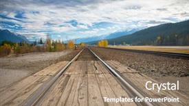  Presentation with tracks - Presentation with view of railroad tracks background and a  colored foreground
