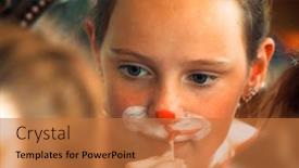  Presentation with mirror reflection - Theme having view-of-reflection background and a coral colored foreground