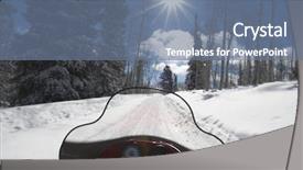  Presentation with point of view - Slides enhanced with view of riding snowmobile background and a ocean colored foreground