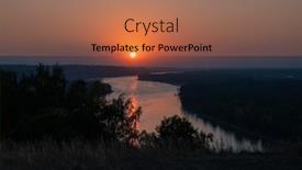  Presentation with top view of amazon river - Slides consisting of view-of-river-landscape background and a coral colored foreground