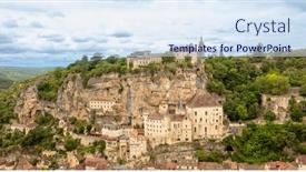  Presentation with france - PPT layouts having view-of-rocamadour-in-france background and a sky blue colored foreground