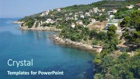  Presentation with north star kentucky - Theme enhanced with view of rocky coast and coves to the north of ulcinj stari grad montenegro background and a ocean colored foreground