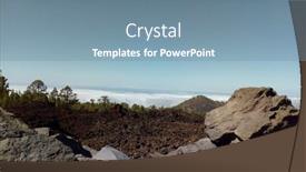  Presentation with volcano - Presentation theme consisting of view of rocky mountain ranges at the peak of the mount tiede volcano on the island of tenerife in the canary's background and a seafoam green colored foreground