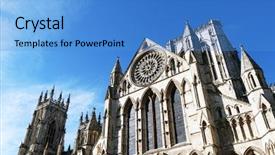  Presentation with gothic - PPT layouts with view of rose window background and a  colored foreground