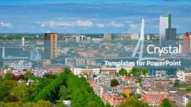  Presentation with erasmus - Amazing slide set having view of rotterdam city backdrop and a teal colored foreground