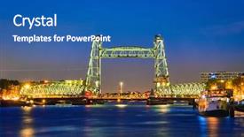  Presentation with railroad - Theme consisting of view of rotterdam landmark de background and a ocean colored foreground