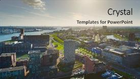 Presentation with river port - Theme consisting of view of rotterdam port background and a lemonade colored foreground