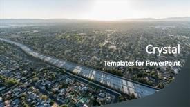  Presentation with arizona sunset view - Slides featuring view of route 405 freeway background and a dark gray colored foreground