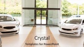  Presentation with car - Slide deck having view of row new car background and a lemonade colored foreground