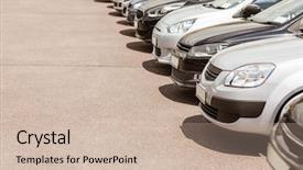  Presentation with japanese new year above view - Amazing presentation theme having view of row new car backdrop and a soft green colored foreground