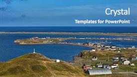  Presentation with cost - PPT theme consisting of magdalen island in quebec canada background and a teal colored foreground