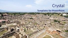 Presentation with history pompeii - Beautiful slide deck featuring view of ruins of pompeii backdrop and a sky blue colored foreground