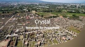  Presentation with history pompeii - Slide set with view of ruins of pompeii background and a gray colored foreground