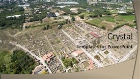  Presentation with history pompeii - Audience pleasing slide set consisting of view of ruins of pompeii backdrop and a coral colored foreground