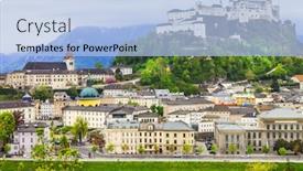  Presentation with salzburg - Beautiful presentation design featuring view of salzburg austria backdrop and a light blue colored foreground