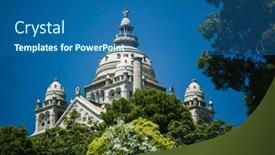  Presentation with santa - Slide deck consisting of view-of-sanctuary-santa-luzia background and a ocean colored foreground