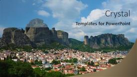  Presentation with scenery - Presentation theme having view-of-scenery-landscape background and a light blue colored foreground