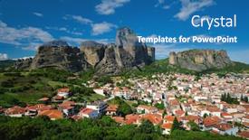  Presentation with destination - Audience pleasing PPT theme consisting of view-of-scenery-landscape backdrop and a teal colored foreground