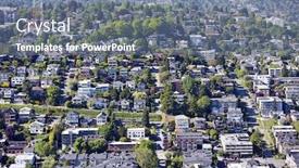  Presentation with needle - PPT theme enhanced with view of seattle from space background and a seafoam green colored foreground