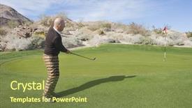  Presentation with side effects of injectable drugs - Presentation featuring view of senior male golf background and a  colored foreground