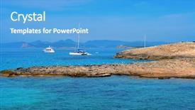  Presentation with coast - Audience pleasing presentation consisting of view of ses illetes coast backdrop and a  colored foreground