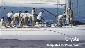  Presentation with members - Cool new slide set with view of several crew members backdrop and a gray colored foreground