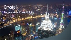  Presentation with bird eye view - PPT theme having bird's eye view background and a navy blue colored foreground