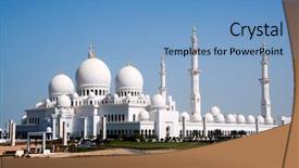  Presentation with abu dhabi - Slide set enhanced with view of sheikh zayed mosque background and a teal colored foreground