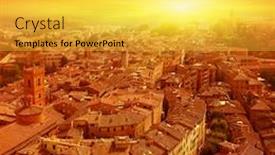  Presentation with tuscany - Presentation theme consisting of view-of-siena-at-sunset background and a yellow colored foreground
