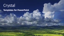  Presentation with landscape - Presentation theme featuring view-of-sierra-del-escambray background and a navy blue colored foreground