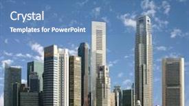  Presentation with singapore - Presentation theme featuring view of singapore city background and a teal colored foreground