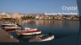  Presentation with fishing boats - Slides featuring view-of-sitia-harbour background and a  colored foreground