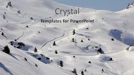  Presentation with ski - Theme having view of ski slopes in the alps background and a light blue colored foreground